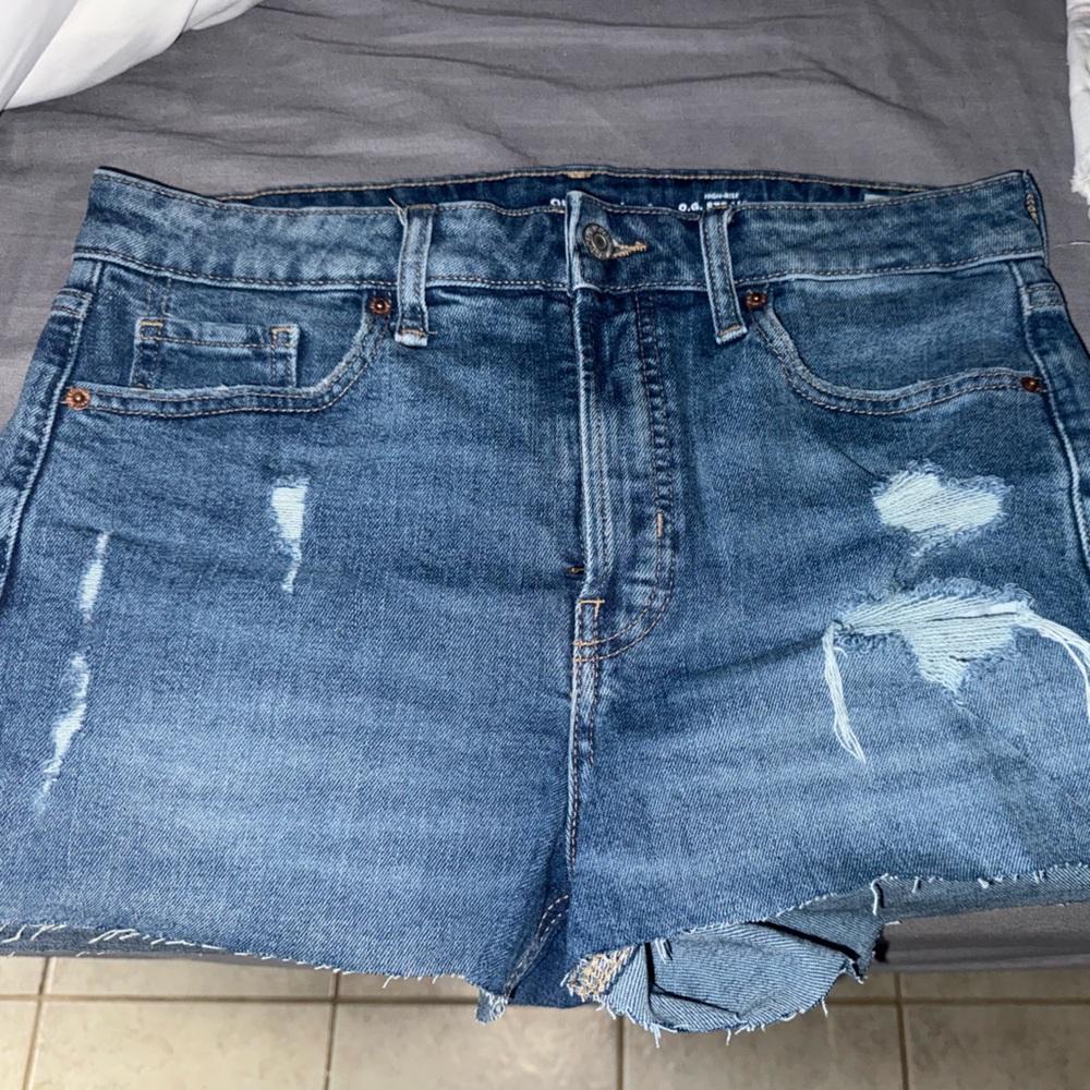 Old Navy High-Rise Straight Denim Shorts - Blue